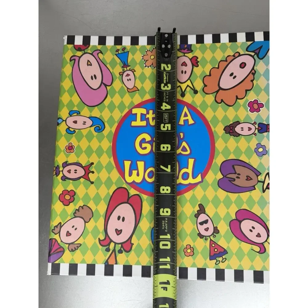 Vintage Y2K “It’s A Girls World” 3 Ring Binder By 2 Grrrls Organizer Colorful